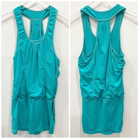 Lululemon Athletic Racerback Tunic Running Tennis Dress Sleeveless Tank Turquois - Picture 1 of 8